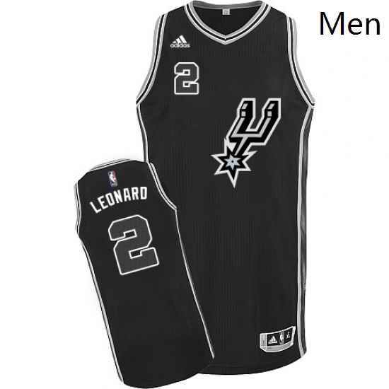 Mens Adidas San Antonio Spurs 2 Kawhi Leonard Authentic Black New Road NBA Jersey